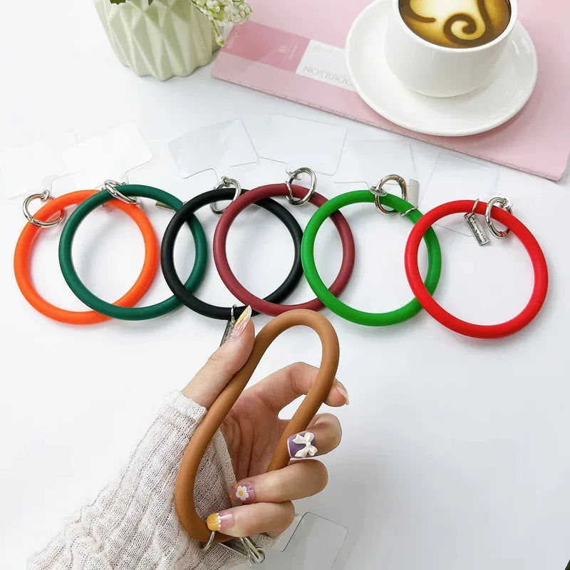 1/2pc Universal Hanging Ring fore Mobile Phone Soft Silicone Lanyard Strap Anti-Lost Bracelet for iPhone Xiaomi Samsung Keychain Oasis Select