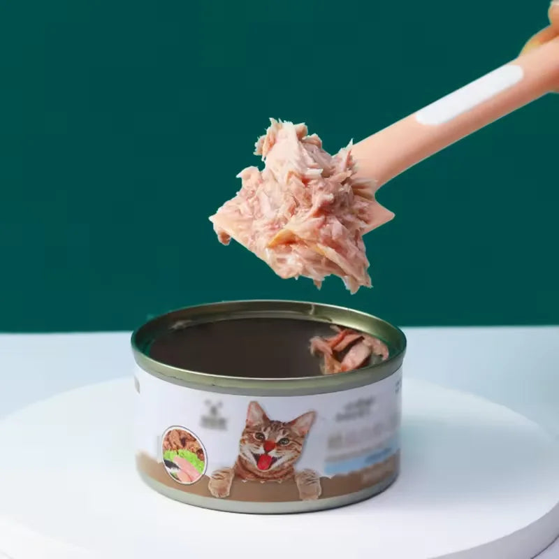 Pet food jar spoon and lid cat pattern element design suitable for wet food cans snacks easy to clean and convenient to use Oasis Select