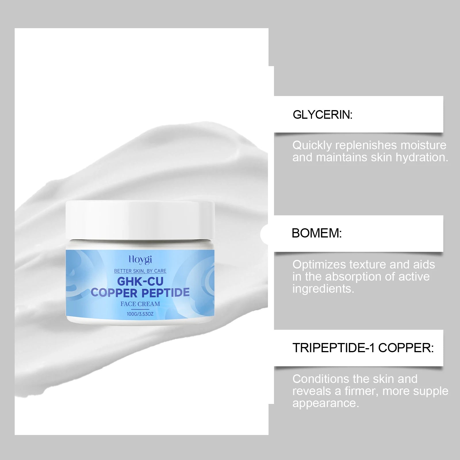Hoygi Copper Peptide Cream – Hydrating Anti-Aging Moisturizer