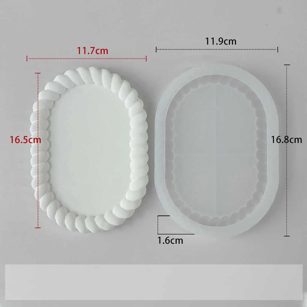 Bubble Storage Tray Silicone Mold DIY Resin Plaster Cement Gift Casting Mould Round Flower Cloud Heart Shape Coaster Home Decor Oasis Select J-365
