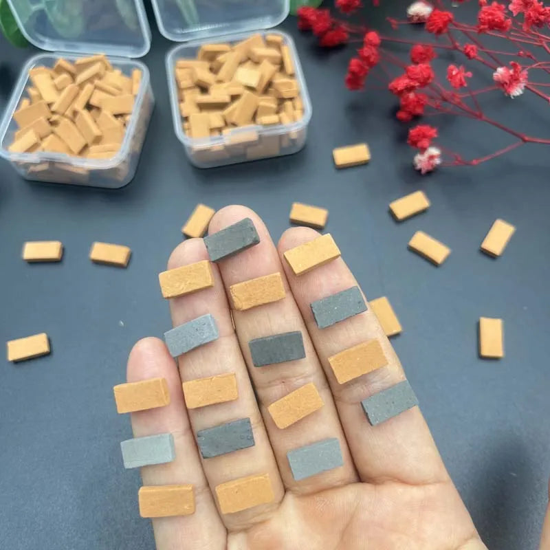 80pcs/1box 1:35 mini wall tiles miniature brick statue model brick building set fake bricks for garden landscape accessories Oasis Select