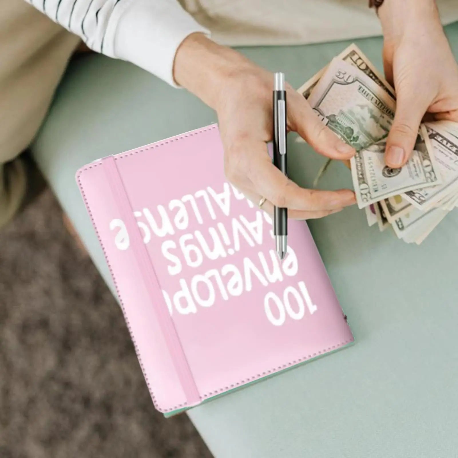 Envelope Money Saving Book Budget Binder 100 Days Tracker Envelopes for Budget Management Home School Men Women Children Oasis Select