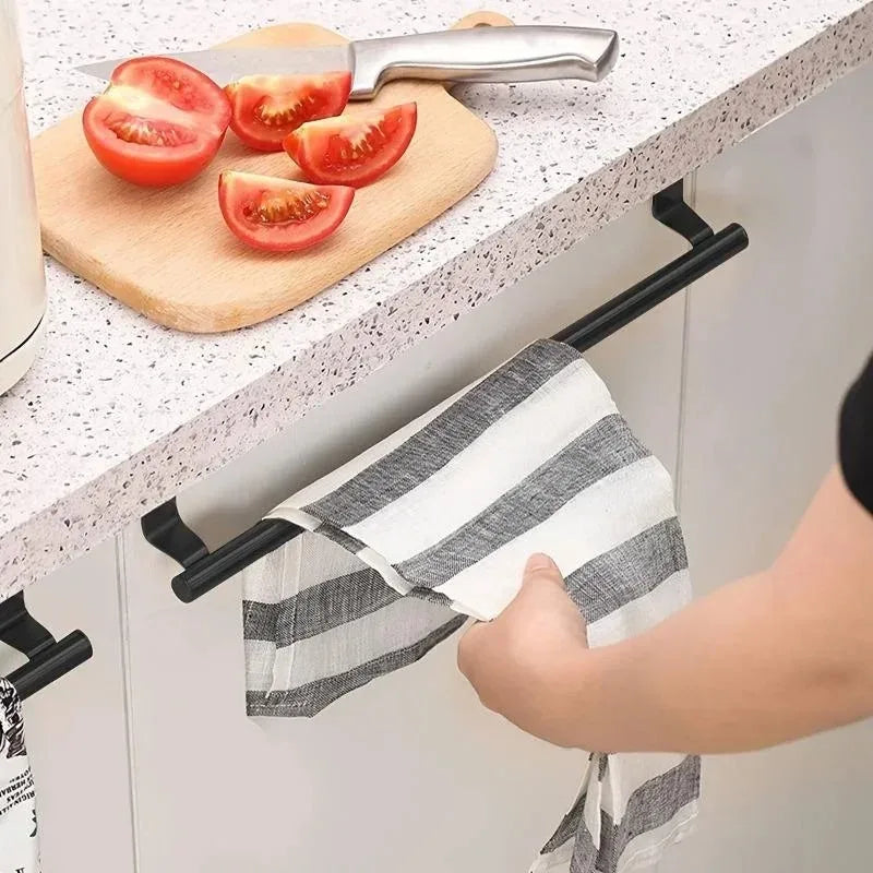 Over Cabinet Door Towel Bar Rack – Punch-Free Stainless Steel Cabinet Door Towel Rack Oasis Select