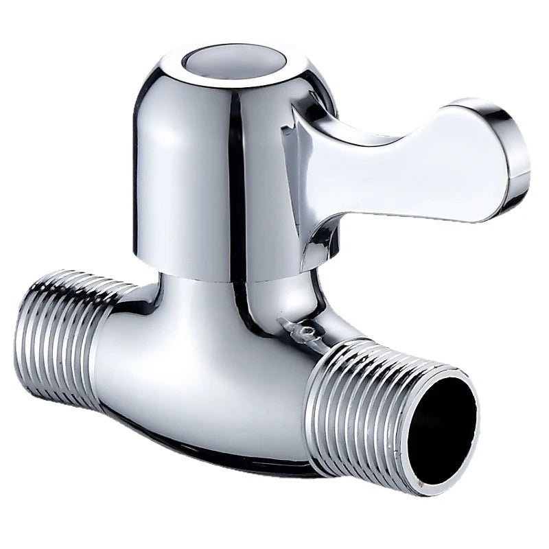 Straight Through Valve Copper Water Pipe Switch Tap with 4-point Female and Male Threads Water Faucet Toilet Stop Oasis Select