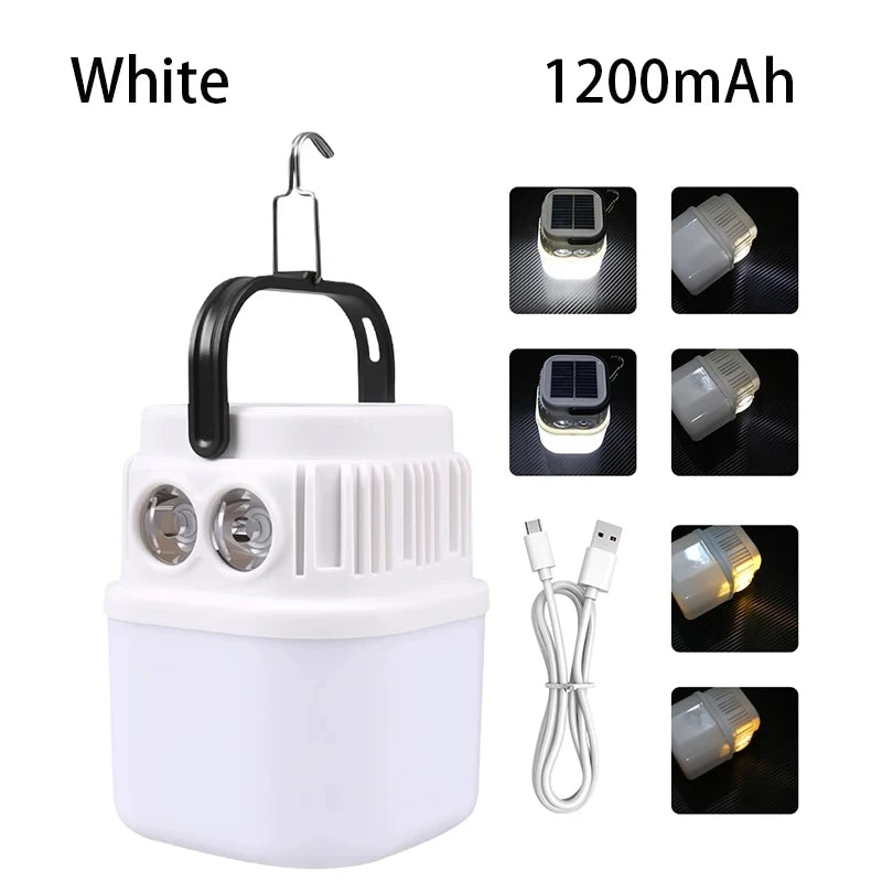 10W LED Portable Camping Light Built-in 1800mAh Battery USB Rechargeable Tent Lantern Outdoor Hiking Night Hanging Camping Lamp Oasis Select Style A