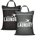2pcs Large Washable Travel Laundry Bags, Suitable for Diapers, Dirty Clothes, Swimwear, Gym, College Dorm Dry and Wet Bags Oasis Select black grey