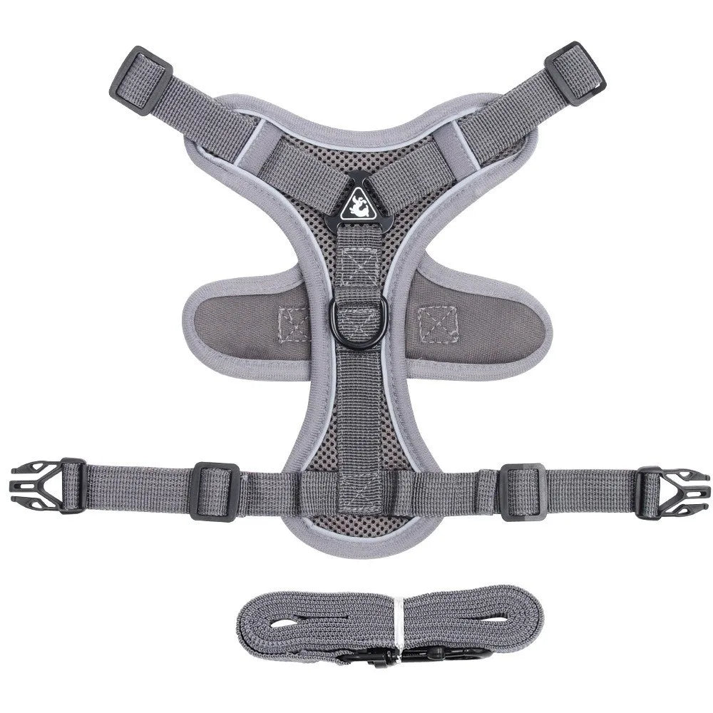 Reflective Vest Cat Harness & Leash Set – Escape Proof Cat Harness & Leash Oasis Select Grey L