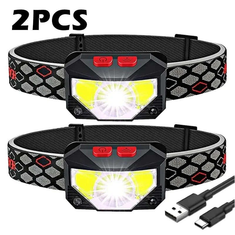 ZHIYU 500LM Rechargeable LED Headlamp 2-Pack | Motion Sensor