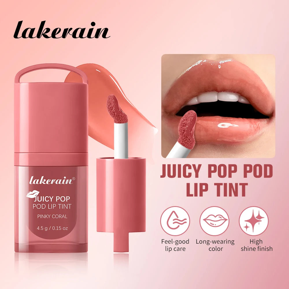 Juicy Box Shape Lip Tint Gloss Moisturizing Lightweight & Non-Sticky Lip Staion Long-Lasting High Shine Finish Lips Makeup Oasis Select