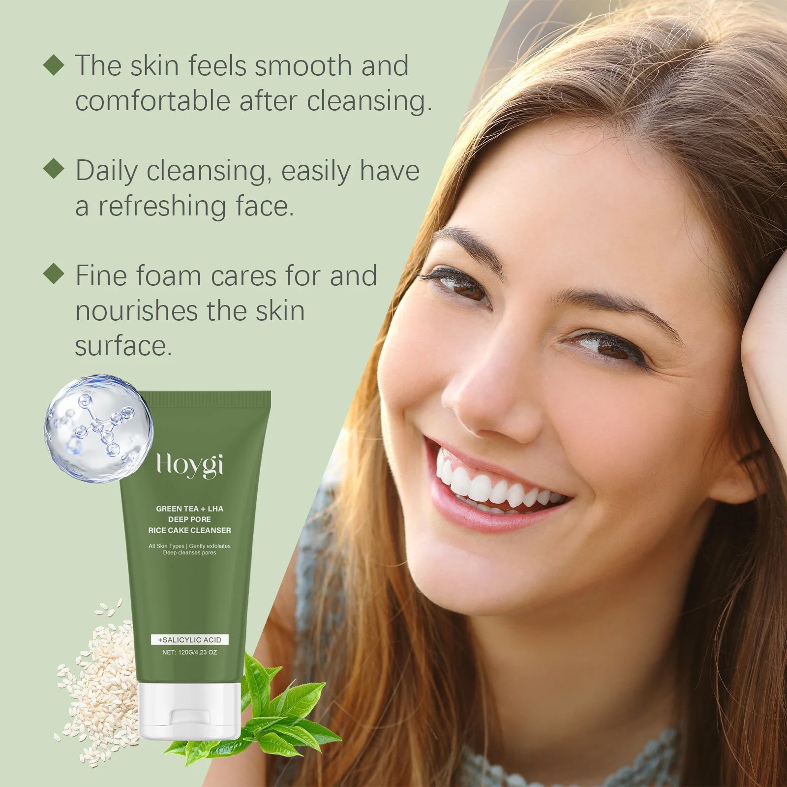 Green Tea Salicylic Acid Face Wash – Pore Refining & Oil Control Facial Cleanser Oasis Select