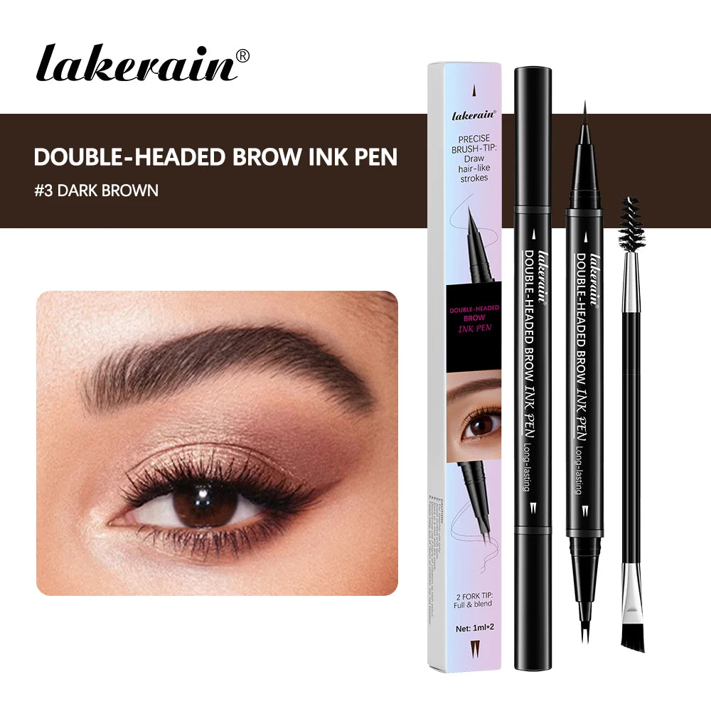 2-in-1 Eyebrow Pencil & Eyeliner – Waterproof, Long-Lasting Eyebrow & Eyeliner Pen Oasis Select color3 DARK BROWN