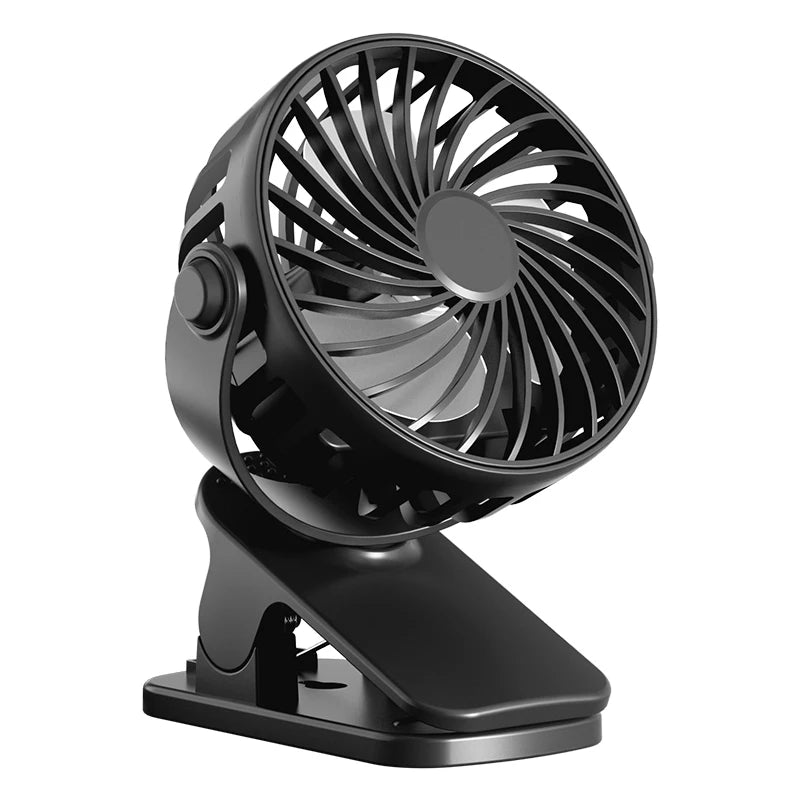 Portable Rechargeable Clip Fan 720° Rotatable Hanging Fan with Night Light Air Cooler for Outdoor Camping Ventilador Fans Oasis Select Black