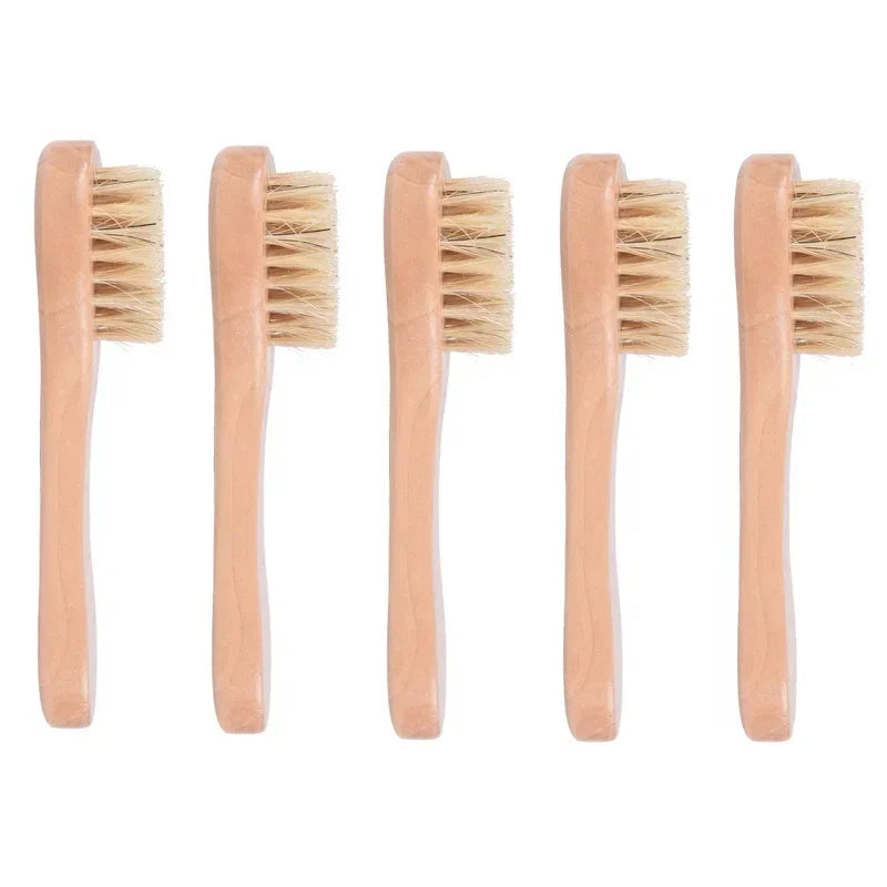 1/3/5pcs Cleansing Face Brush Wooden Animal Hair Facial Deep Cleansing Massage Care Tool Face Washing Product Skin Care Brush Oasis Select 5pcs
