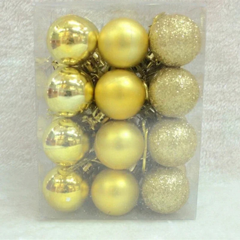 12-Pack Velvet Christmas Ball Ornaments 6cm – Red, Green & White
