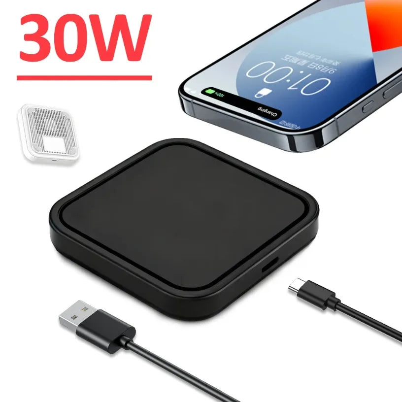 Portable Desktop Wireless Charger Pad For iPhone 17 16 15 14 13 12 Pro Max Samsung Xiaomi Fast Charging Station Phone Charger Oasis Select