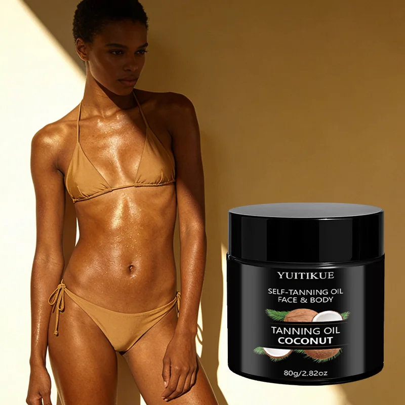 YUITIKUE Coconut Self-Tanning Oil - Natural Sun-Kissed Glow, Deep Moisturizing Face & Body Tanning Cream 80g Oasis Select