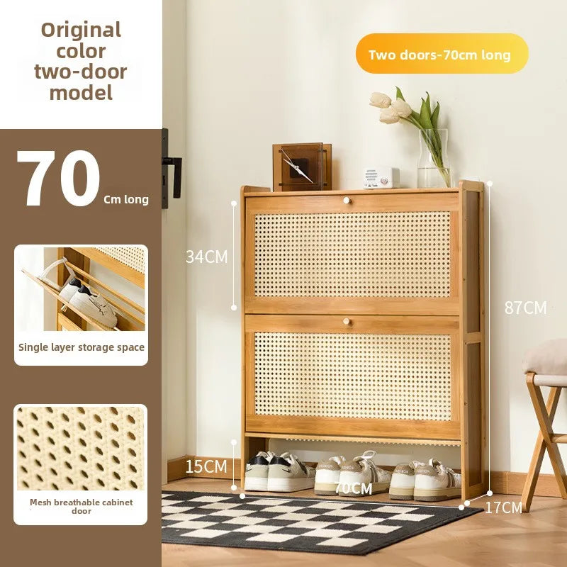 Ultra-thin shoe cabinet, tipping bucket at the door of the home, shoe rack, large-capacity entry door, simple storage Oasis Select Primary color-2-70