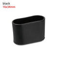 4PCS Silicone Rectangular Feet Cover Furniture Floor Protector Pad Anti slip Chair Leg Caps Wood Sofa Table Child Bed Stopper Oasis Select black 16x34mm