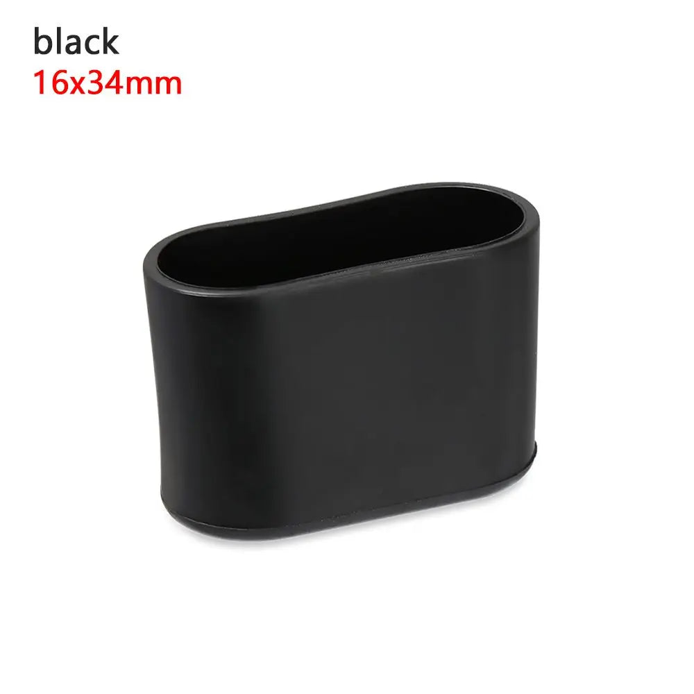 4PCS Silicone Rectangular Feet Cover Furniture Floor Protector Pad Anti slip Chair Leg Caps Wood Sofa Table Child Bed Stopper Oasis Select black 16x34mm