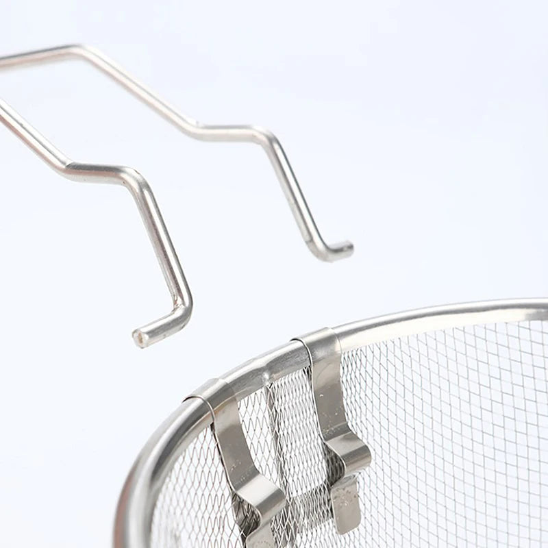 French Chip Frying Strainer Basket Stainless Steel Deep Fry Basket Kitchen Round Fryer Wire Mesh With Handle Wire Colander Nets Oasis Select