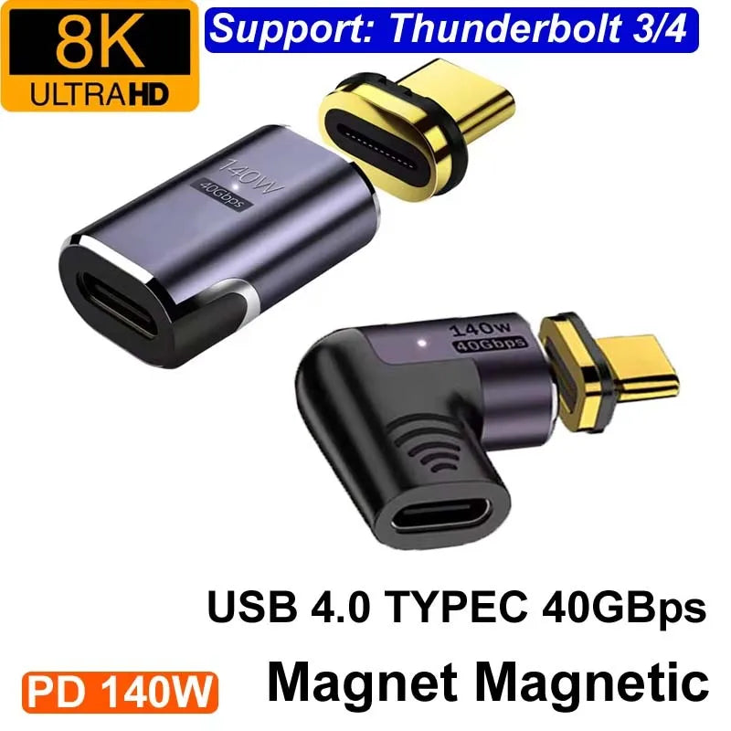Magnetic USB-C Adapter | USB4 Thunderbolt 3, 140W, 40Gbps, 8K USB-C Magnetic Adapter Oasis Select