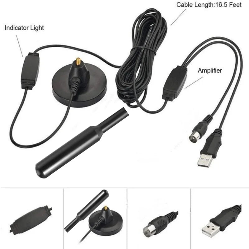 Indoor/Outdoor Suction Cup Digital TV Antenna Popular Terrestrial DTMB Home DVB-T2 Antenna for Clearer Picture Reception Oasis Select