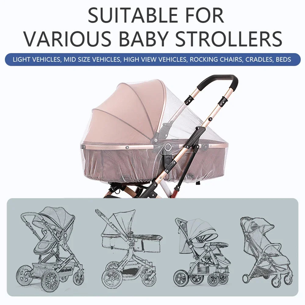 Mosquito Net For Baby Stroller Summer Pram Insect Shield Net Infants Pushchair Cart Safe Protection Mesh Pram Accessories Oasis Select