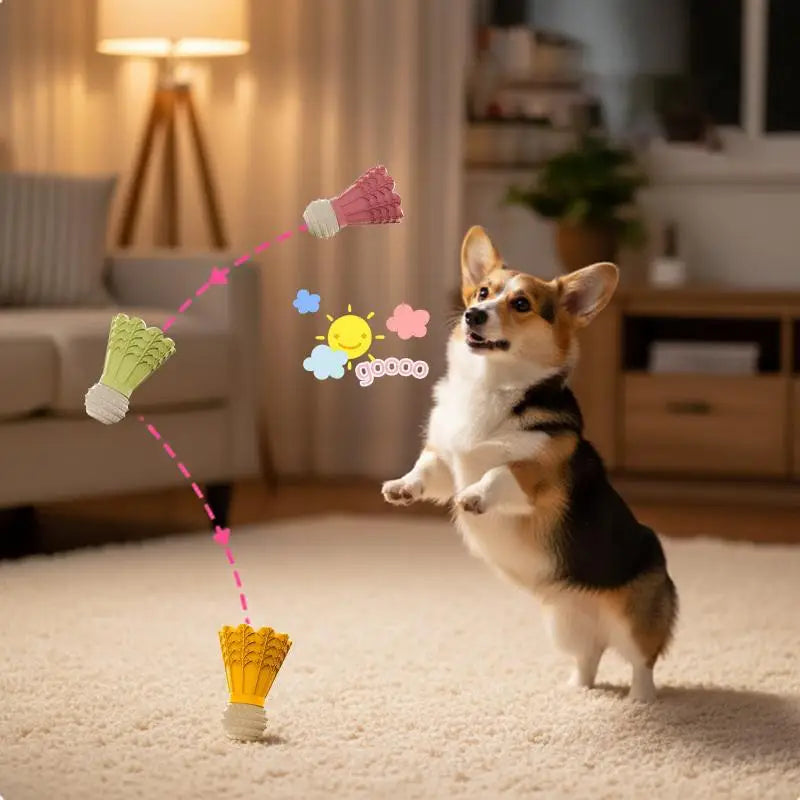 SUSU Badminton Shape Bite-Resistant Dog Toy Interactive Chew Toy Relieves Boredom Teeth Grinding Stick Puzzle For Dogs Self-Fun Oasis Select