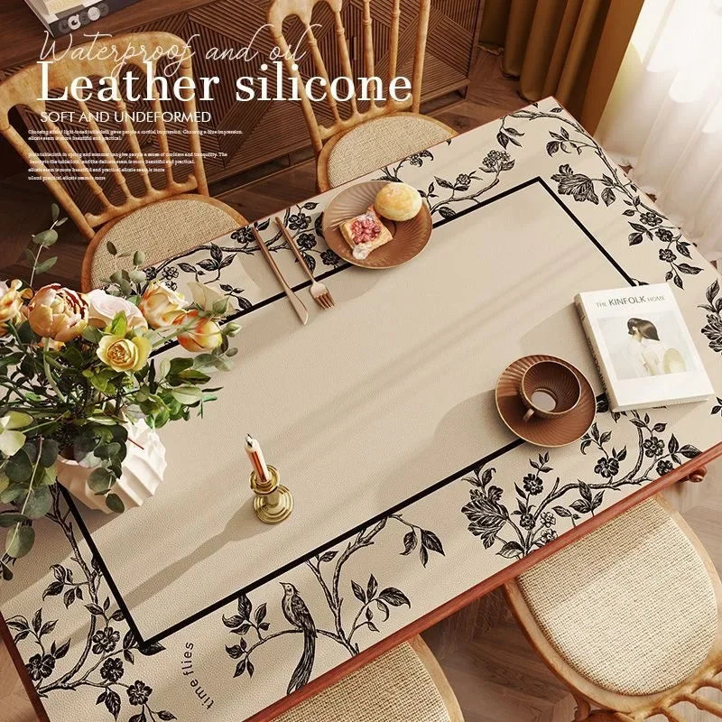American Retro Tablecloth Waterproof Oil Resistant Scald Resistant and Washable Table Mat Premium Leather Coffee Table Cloth Oasis Select