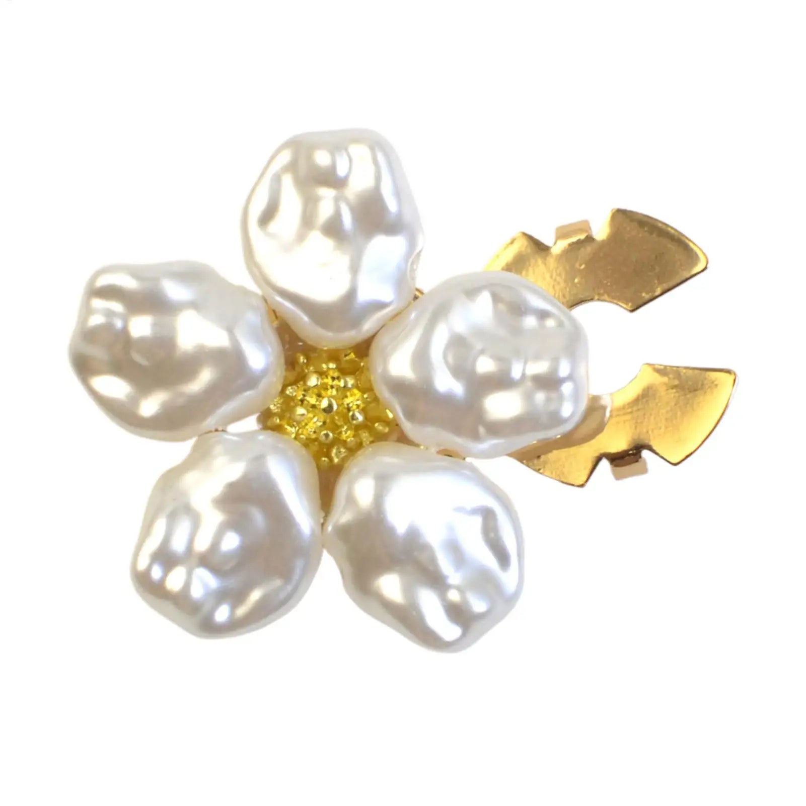 1PC Flower Rhinestone Pearl Cufflinks for Women Buttons Exquisite Shirt Sleeve Collar Clips Decor Jewelry Elegant Accessories Oasis Select