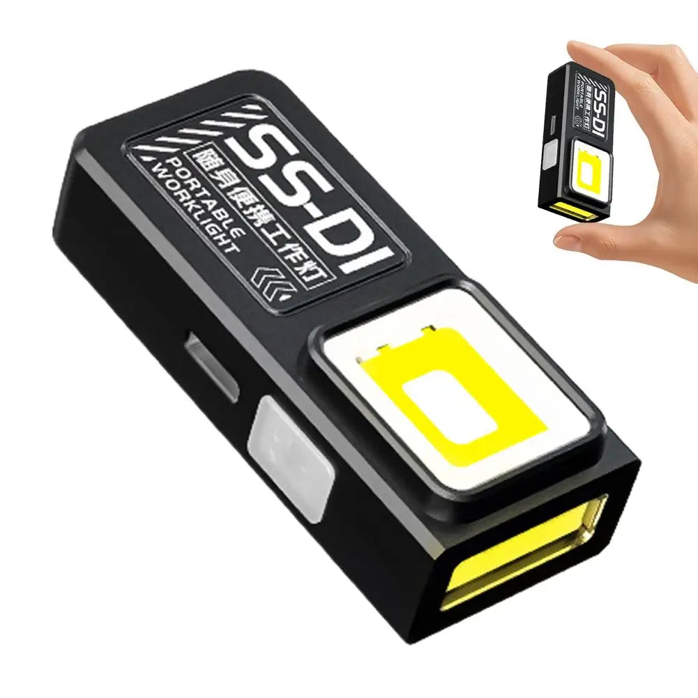 Mini COB LED Keychain Flashlight | USB-C Rechargeable 600 Lm