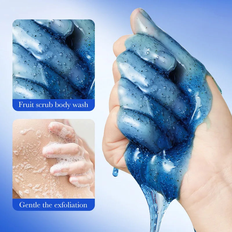 SADOER Blueberry Exfoliating Shower Gel 300ml | Brighten Skin Exfoliating Shower Gel Oasis Select