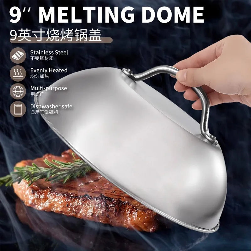 Cheese Melting Dome – Stainless Steel Burger Basting Cover Cheese Melting Dome Oasis Select
