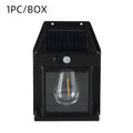 Waterproof Outdoor Solar Wall Lamp Tungsten Filament Lamp Induction Lamp Household Garden Wall Light Villa Lighting Night Light Oasis Select DK888 black