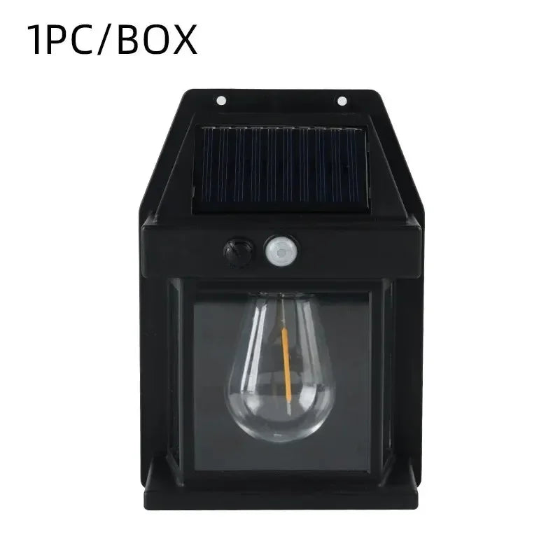 Waterproof Outdoor Solar Wall Lamp Tungsten Filament Lamp Induction Lamp Household Garden Wall Light Villa Lighting Night Light Oasis Select DK888 black
