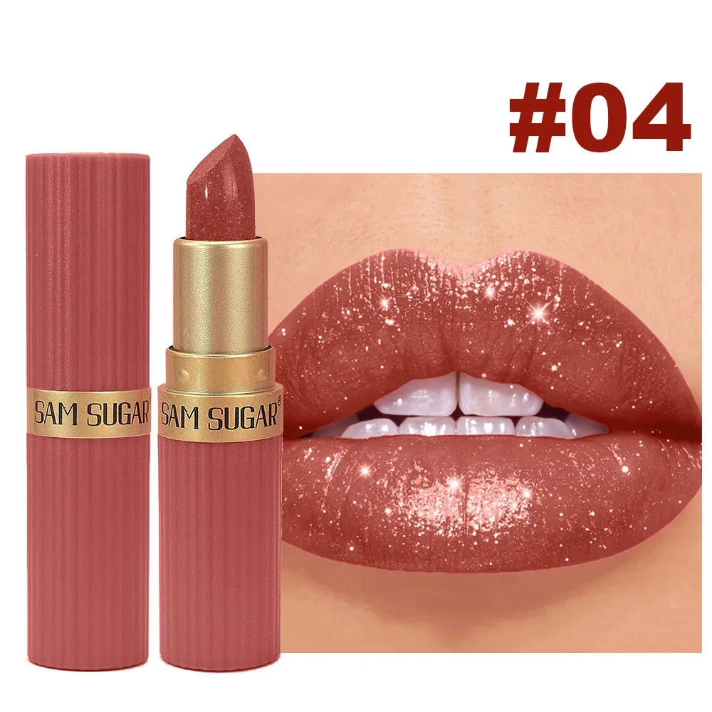 LUXURYTO Pearlescent Glitter Velvet Lipstick – Metallic Shimmer