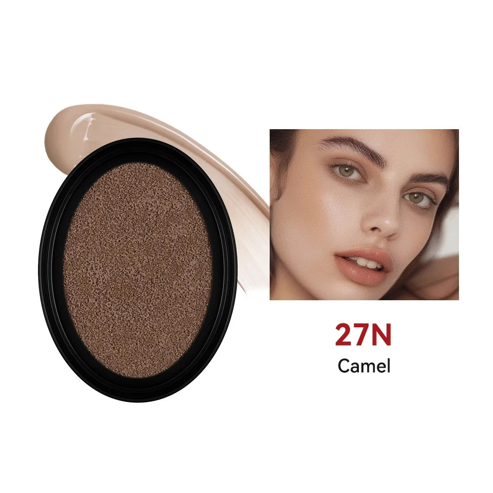 Waterproof Cushion Foundation Refill Semi-Matte Red Finish 72-Hour Wear Long-Lasting Buildable Coverage Sun Protection tirMakeup Oasis Select 27N