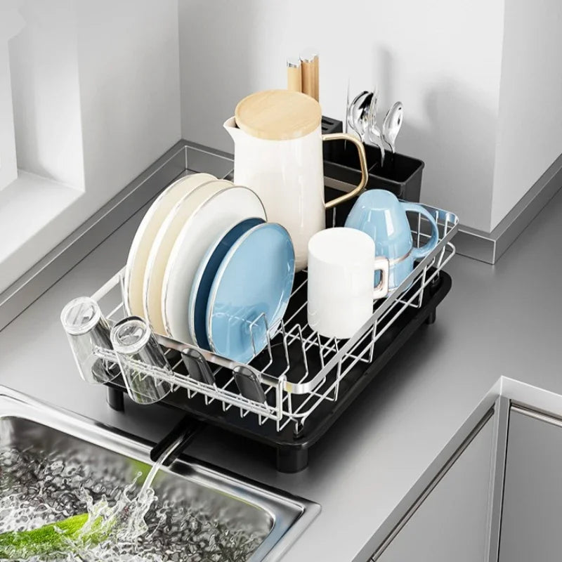 Stainless Steel Dish Storage Rack Bowl Rack Kitchen Sink Shelf Drain Basket Household Tableware Bowl Rack Oasis Select