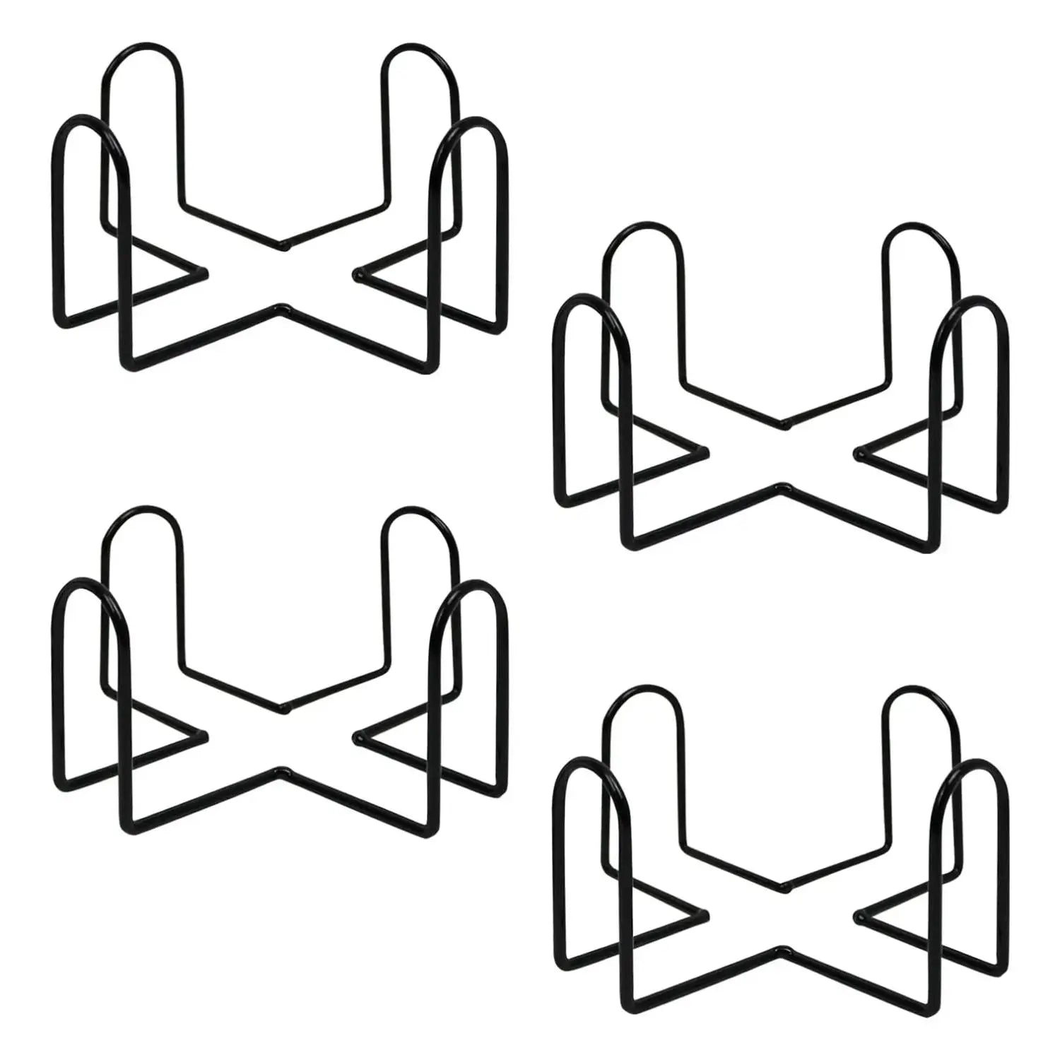 4pcs coaster, coffee cup cushion square or round cup cushion decorated with metal brackets for home wrought iron shelves Oasis Select Black 11x5.5cm