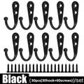 30pcs/set Heavy Duty Metal Wall Hooks with Screws, Garage Garden Storage Hanger for Tools Coats, Wall Mounted Alloy Hook,Gancho Oasis Select 30 set black