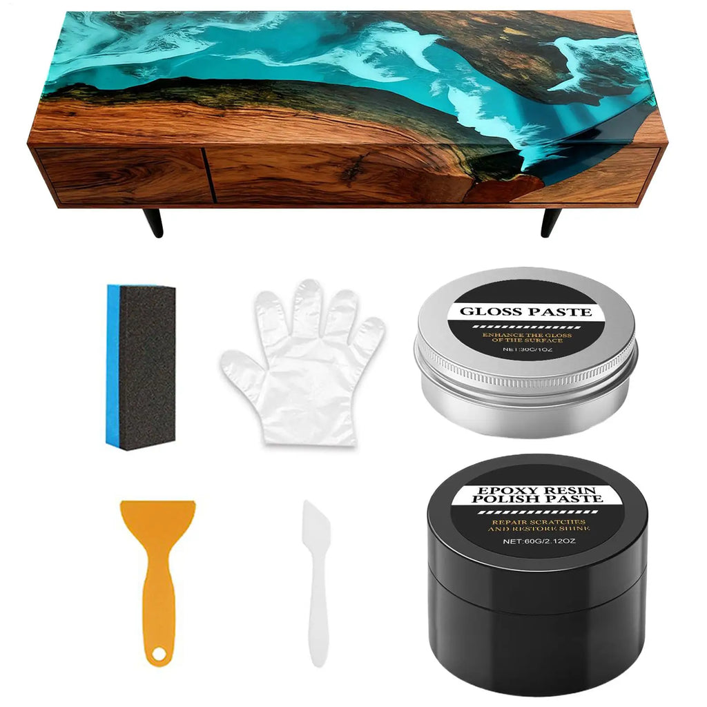 Epoxy Polishing Kit Luster Restoration Cream Epoxy Scratch Polishing Compound for Homeowners Beginners Art Projects Table Oasis Select