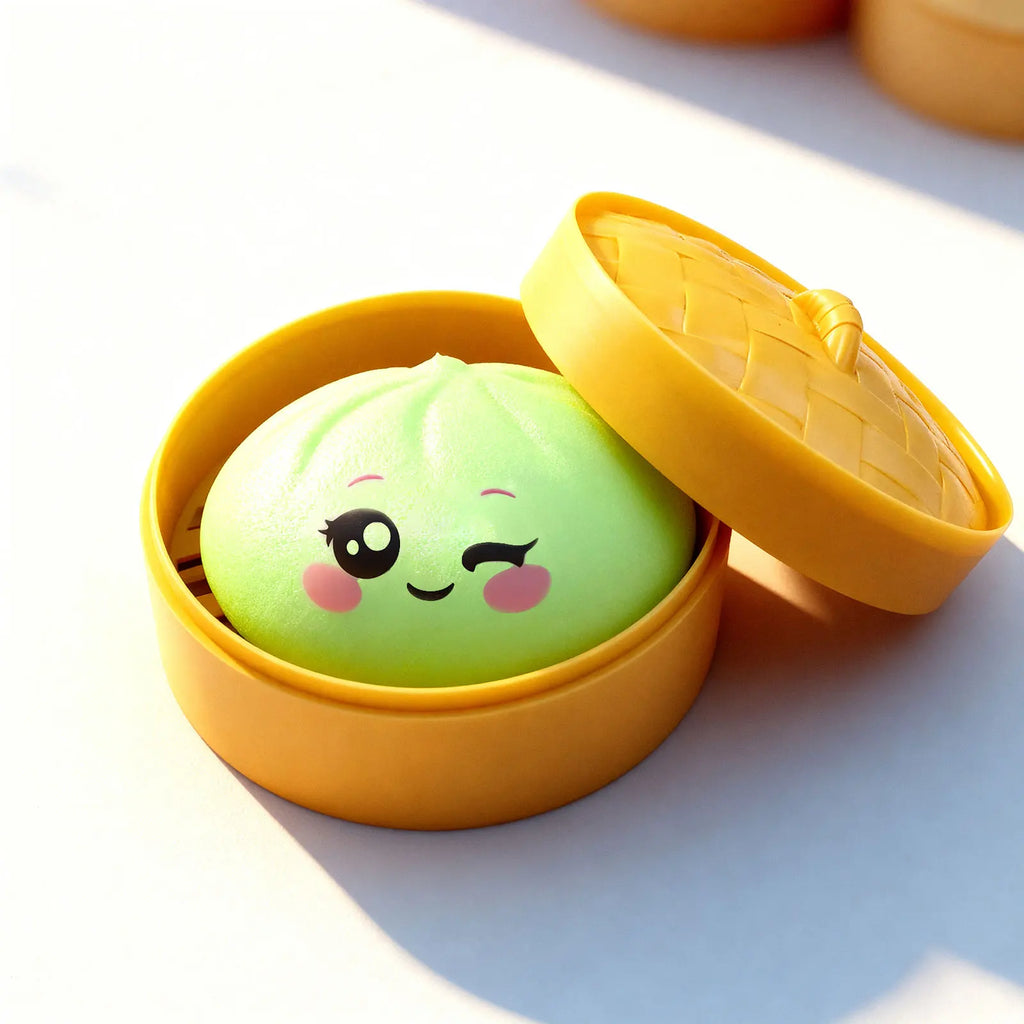 5 Colors Dumpling Squishes Stress Balls Simulation Food Squishies Stress Relief Toys for Adults Kids Squeeze Dough Ball Gifts Oasis Select Green