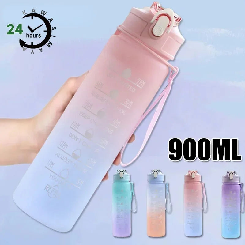 900ML Sports Water Bottle with Time Marker Leak-proof Cup Motivational Portable Water bottle Sport Fitness BPA Free Oasis Select