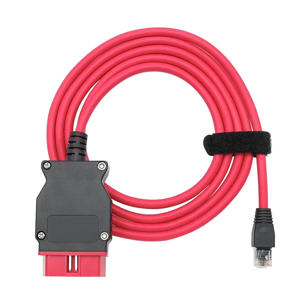BMW F-Series ENET Cable – OBD2 Ethernet ECU Coding Interface OBD2 Diagnostic Cable Oasis Select ENET Red No CD