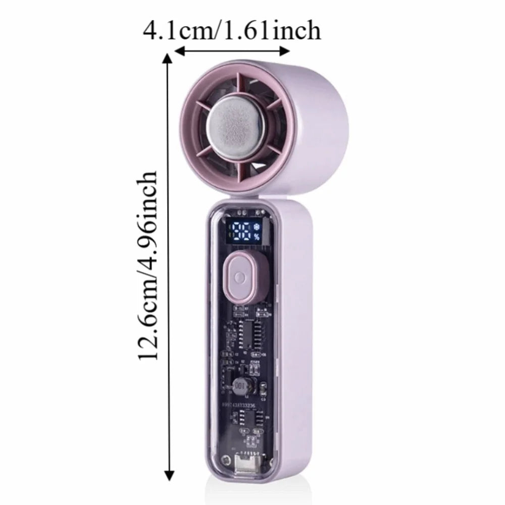 Digital Display Refrigeration Electric Fan High Wind Speed Quiet Operation Personal Cooling Fan Ice Cool Function Portable Oasis Select