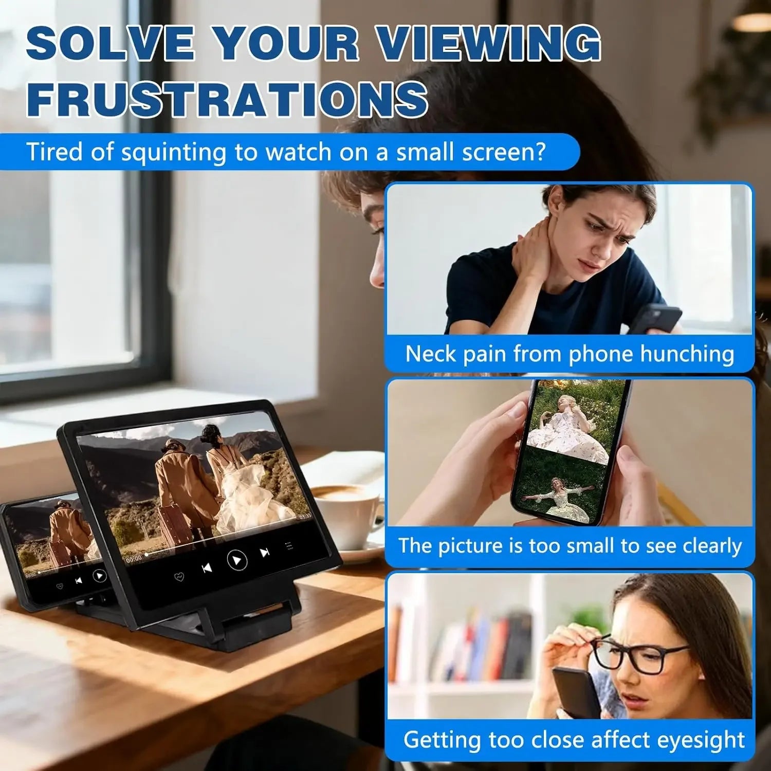NEW 3D Screen Amplifier Mobile Phone HD Screen Video Glass Stand Magnifier For Phone Enlarged Screen Phone Stand Bracket Oasis Select