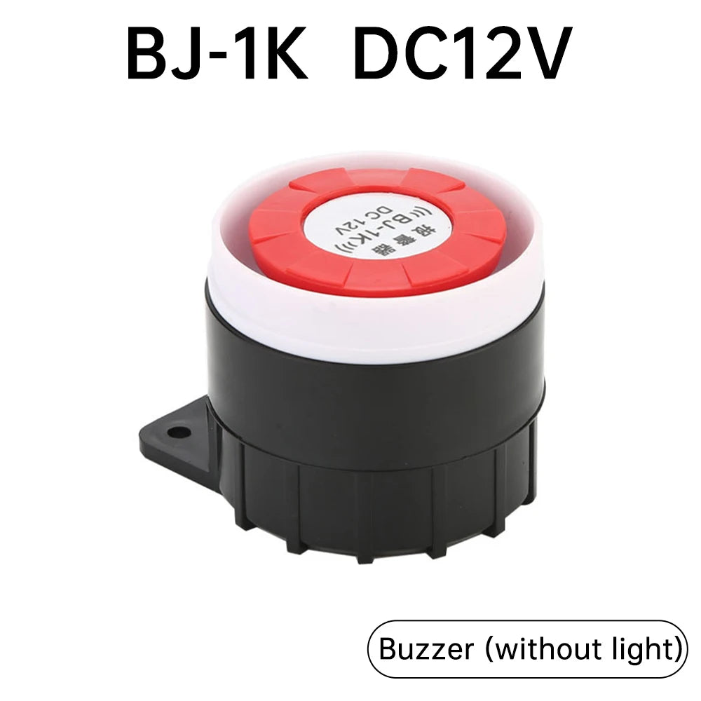 BJ-1K 12V 24V 220V Buzzer High Decibel Sound and Light Alarm Anti-theft Dual Audio Electronic Horn Waterproof Dustproof Oasis Select DC12V