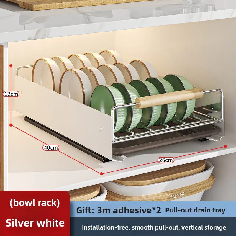 Kitchen Storage Rack Dish Rack Drain Rack Cupboard Pull Dishes Dish Rack Cupboard Shelf Pull Basket Oasis Select YB Bowl Rack