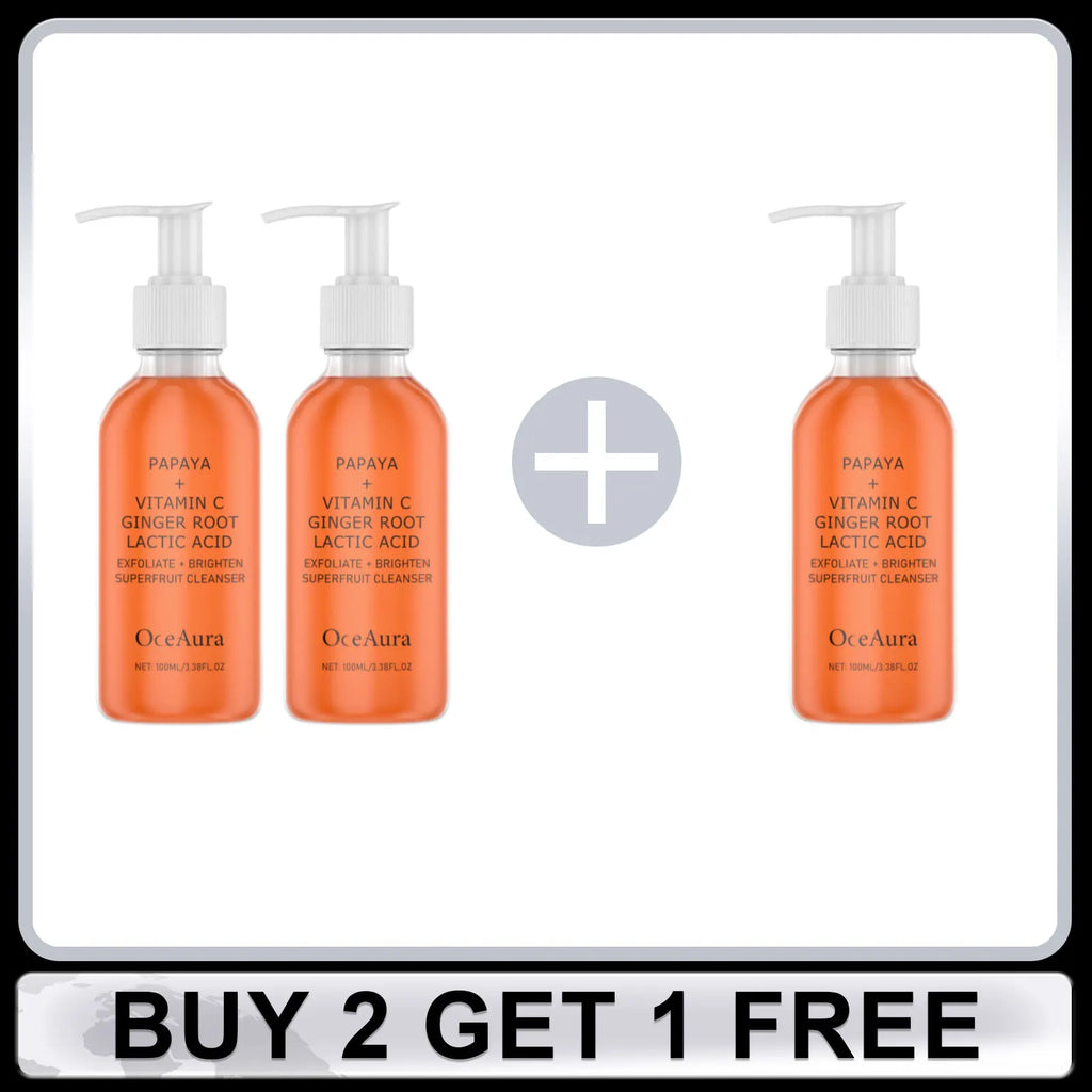 Oceaura Papaya Facial Cleanser Exfoliating Oil Control Deep Cleaning Pore Shrinking Blackhead Remover Dirt Brightening Face Wash Oasis Select Buy 2 Get 1 Free