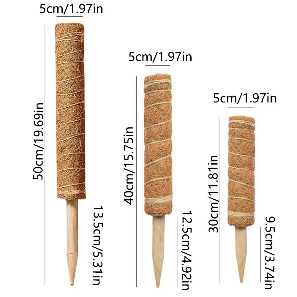 Durable 30/40/50cm Moss Pole Sturdy Stackable Coir Totem Poles Easy To Install Non-damaging Plant Climbing Column Cage Home Oasis Select